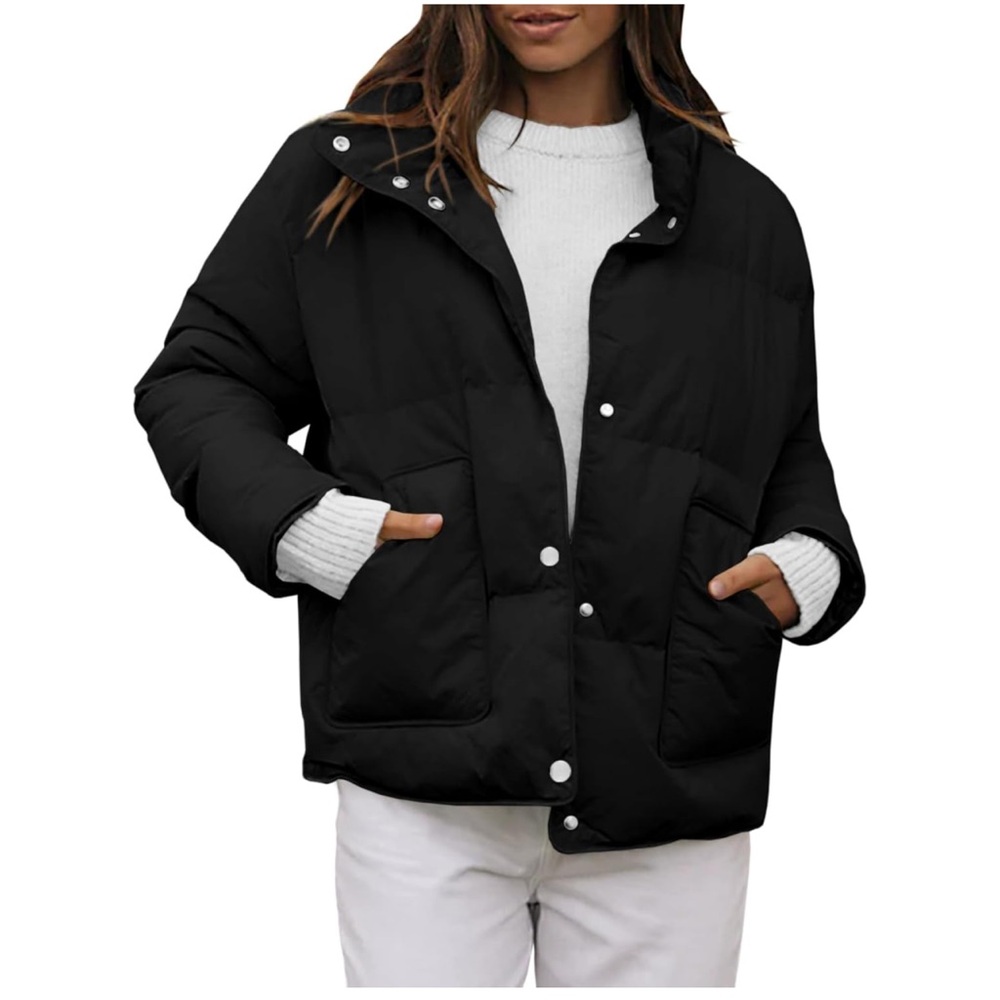 Fazortev Women's Down Coat Relaxed Fit Jacket